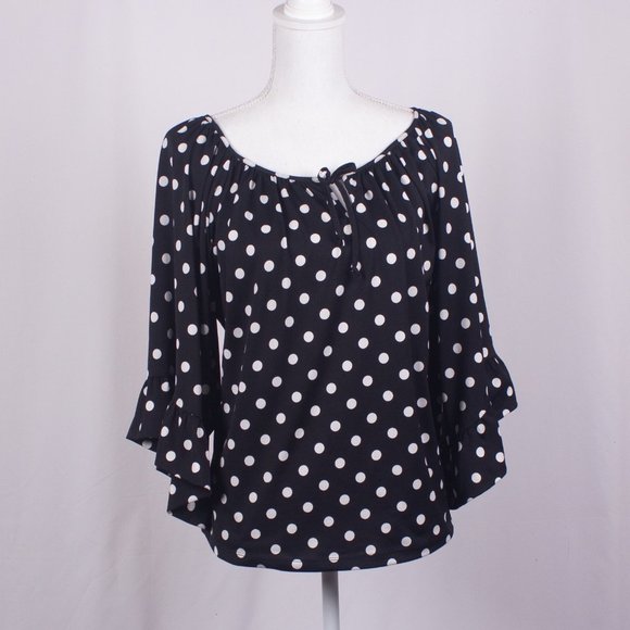 Betsey Johnson Tops - BETSEY JOHNSON Blouse with Ruffle Sleeves Size L